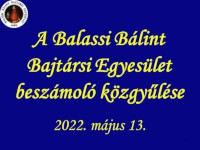 A Balassi Egyesület 2022. évi beszámoló közgyűlése